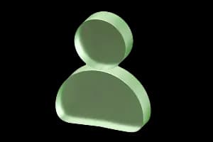 Зелена піктограма профілю у вигляді стилізованої фігури Зелена піктограма профілю у вигляді стилізованої фігури